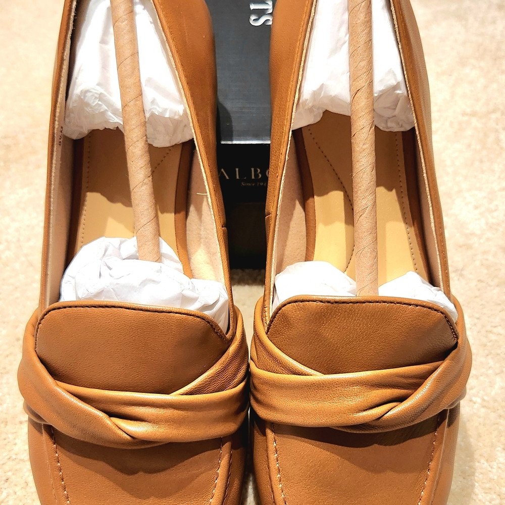 Talbots Ryan Twist Havana Tan Leather Loafers 9.5M NWT